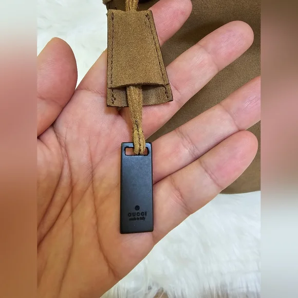 Authentic Gucci Hand Bag Bamboo Brown Suede Leather - Picture 3 of 17